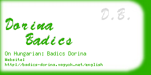 dorina badics business card